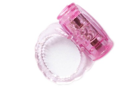 Розовое эрекционное вибро кольцо