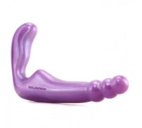Безремневой фиолетовый страпон из силикона The Gal Pal
