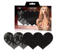 Черные кружевные и сатиновые пэстисы-сердца Satin amp; Lace Heart