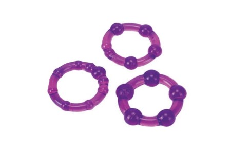 Набор фиолетовых колец Beaded Cockring Set