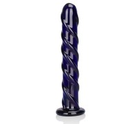 Стимулятор из стекла цвета индиго Swirl Indigo