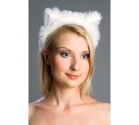 Ободок Кошачьи ушки белые