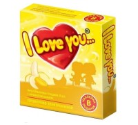 Презервативы с ароматом банана I Love You + наклейка