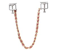 Квадратные зажимы с цепочкой Gold and Pink