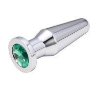 Конусная пробка с кристаллом Anal Plug Silver Green L