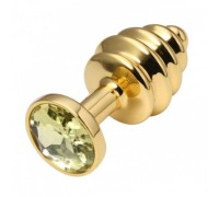 Анальная рельефная пробка Small Gold жёлтый