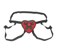 Трусики-сердечко для страпона с кармашком для вибропули