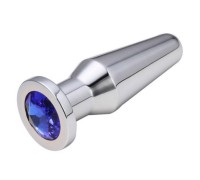 Конусная пробка с кристаллом Anal Plug Silver Blue L