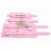 Бондажный набор наручники и поножи на цепях розовый - фото 1