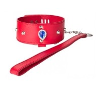 Красный ошейник с поводком на замочке