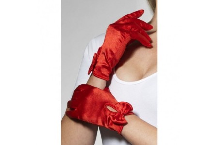 Красные атласные перчатки Леди