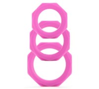 Набор их 3-х эрекционных колец Octagon Rings Pink
