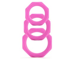 Набор их 3-х эрекционных колец Octagon Rings Pink