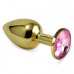 Анальное украшение со стразом Golden Plug Small нежно-розовый - фото