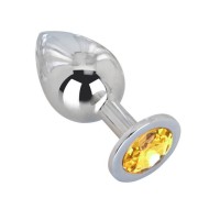 Большой плаг из стали с кристаллом Sweet Lemon