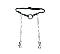 Кляп с зажимами для сосков FF Limited Edition