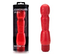 Красный массажер с гравюрой Scandalous Skull