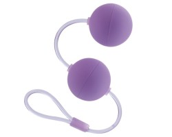 Фиолетовые вагинальные шарики на гибкой сцепке First Time