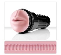 Ротик-мастурбатор с поперечными ребрышками Fleshlight: Pink Wonder Wave Mouth