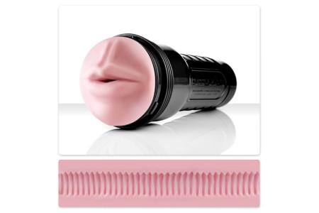 Ротик-мастурбатор с поперечными ребрышками Fleshlight: Pink Wonder Wave Mouth